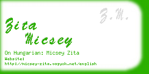 zita micsey business card